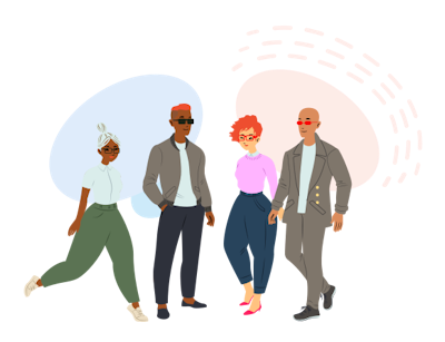 A group of people standing next to each other.